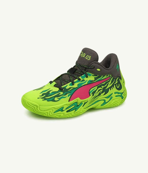 Neon blaze basketball sneakers