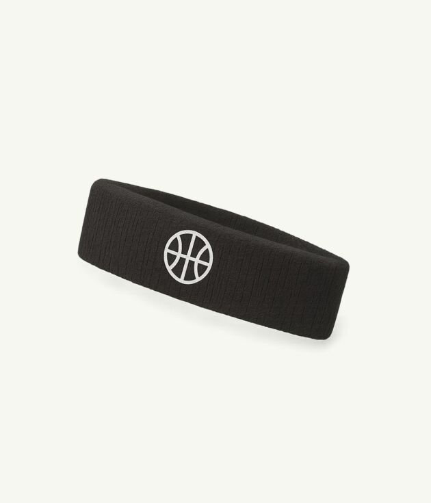 Black ribbed athletic headband